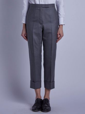 Thom Browne Womens Pantalon Classic Coupe Droite Fit 1 En Twill Super 120s Gray Trousers