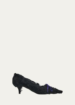 Prada 55mm Feather Lace-Up Pumps