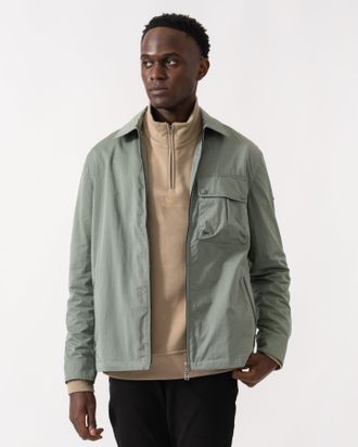 Belstaff Mens Drome Overshirt in Light Grey Cotton - Size Large