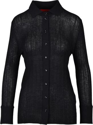 Wild Cashmere Ribbed Cardigan - Black
