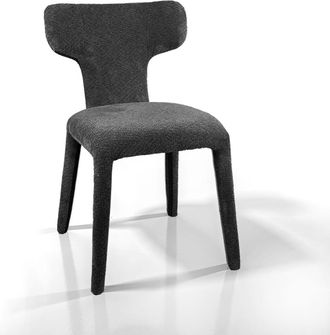 Oresteluchetta Set 2 sillas de tejido jaspeado antracita 81x50x60 cm