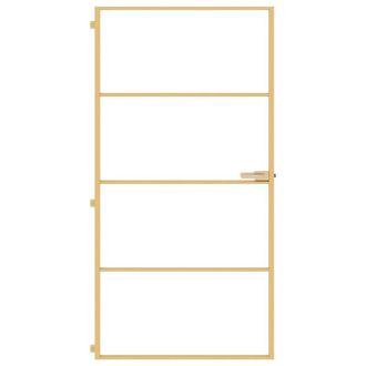 Berkfield Home Interior Door Slim Golden 102.5x201.5 cm Tempered Glass & Aluminium in Gold