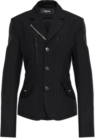 Dsquared2 Blazer met Meerdere Zakken - Dames - Blazers - Zwart - M - Katoen - Jassen