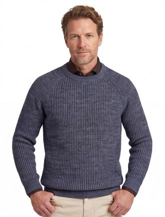 Barbour Normale fit Barbour trui blauw gemeleerd normale fit