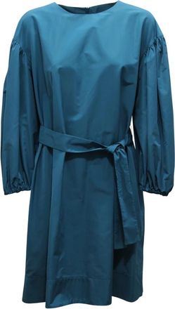 Max Mara Jangy WO Jurk met Zakken - Dames - Korte kleedjes - Blauw - S - Kleedjes