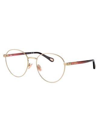 Chlo&eacute; CH0269O Metal-Acetate Round Frame Eyeglasses - Gold