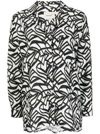Bambah Camicia con stampa geometrica - Nero