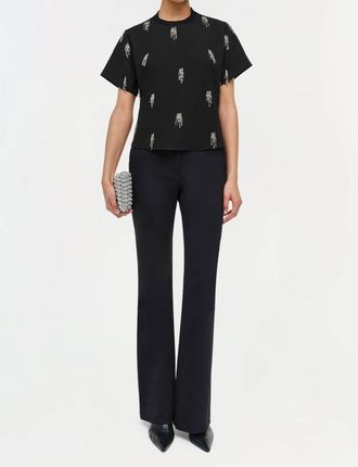 SIMKHAI Abelia Embellished T Shirt In Black