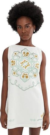 Free People Electric Garden Mini Womens Dress Ivory Combo : LG (Womens 12-14), Cotton/Linen/Rayon