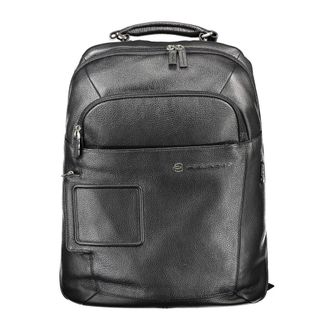 Piquadro Black Leather Mens Mens Backpack