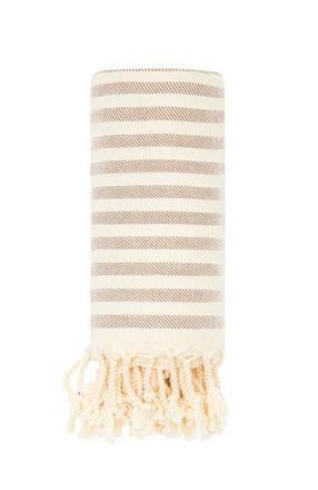Sunkissed Sand Free Beach Towel - Striped in Seychelles Beige at Nordstrom