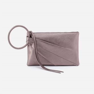Hobo Womens Sheila Ring Clutch Bag In Pewter