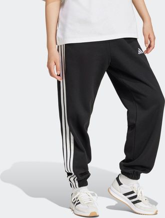 adidas Sporthose ADIDAS SPORTSWEAR ESSENTIALS 3-STREIFEN LOOSE-FIT, Damen, Gr. M, N-Gr, schwarz-weiss (schwarz, wei&szlig;), Obermaterial: 55% Baumwolle, 36% Polye