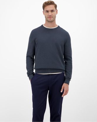 Lerros Strickpullover LERROS, Herren, Gr. XXL, classic navy, Strick, Obermaterial: 100% Baumwolle, unifarben, regular fit normal, Rundhals, Rippb&uuml;ndchen, Pul