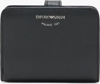 Emporio Armani Tumbled Leather Screen Printed Bifold Wallet