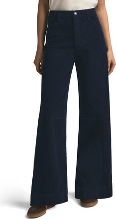Favorite Daughter The Mischa High Waist Wide Leg Cotton Corduroy Pants in Navy at Nordstrom, Size 27