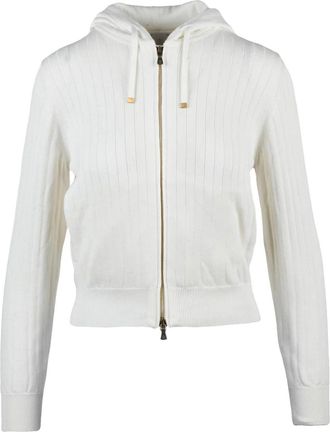 Eleventy White Cotton Cropped Sweatshirt