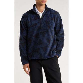 Quiet Golf Owl Tree Quarter Zip Fleece Pullover in Navy at Nordstrom Rack, Size Xx-Large