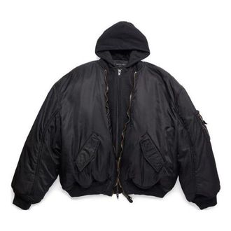 Balenciaga Paris All In Bomber Jacket Black 746456TNO271000