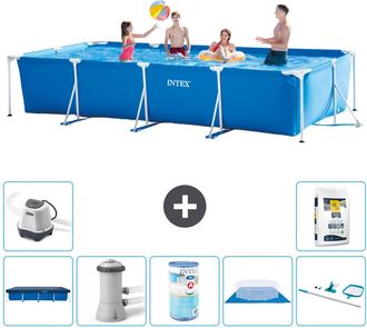 Intex Piscina Con Estructura Rectangular - 450x220x84 Cm - 7-piezas S30270
