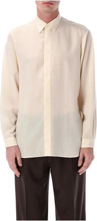 Lardini Klassiek Button-Down Overhemd - Heren - Casual Overhemden - Beige - 2XL - Linnen - Overhemden