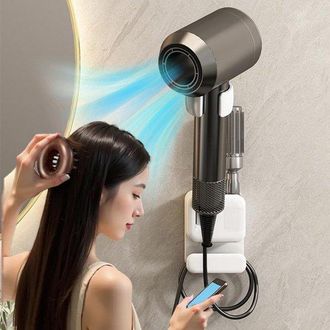OEM Soporte Para Secador De Pelo Manos Libres, Mant&eacute;n Tus Manos Libres En El Ba&ntilde;o, Soporte Para Secador De Pelo, Instalaci&oacute;n Sin Taladros