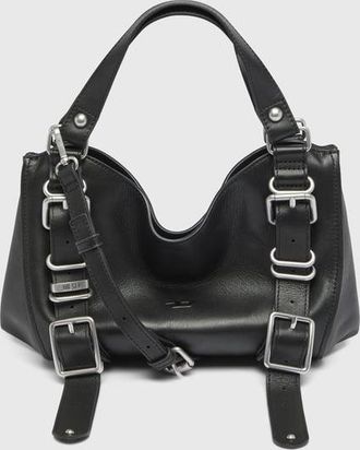 Diesel D-One-Small top-handle bag in treated leather - Handbags - Woman - Black
