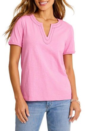 Tommy Bahama Scallop Trim Organic Cotton Top in Lilac Chiffon at Nordstrom, Size X-Small