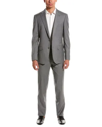 Zanetti Porto Wool-Blend Suit with Flat Front Pant