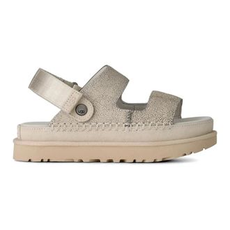 UGG Flat Sandals, female, White, Size: 11 US Goldenstar Crackle Glide