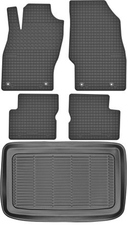 OEM Juego De Alfombrillas De Goma Para Coche Y Alfombrilla Para Maletero Para Opel Corsa E Hatchback (2015-2019)