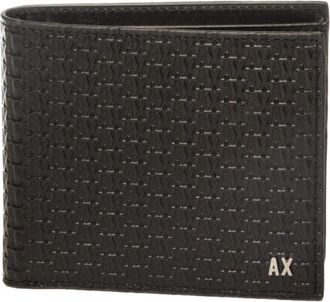 A|X Armani Exchange Bi-fold Portemonnee - Heren - Portefeuilles - Zwart - ONE Size - Leer - Accessoires