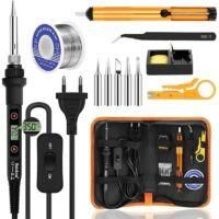 OEM Kit De Soldador De 80 W, Temperatura Ajustable De 180 A 480 &deg;c, Electr&oacute;nica De Precisi&oacute;n Con Interruptor De Encendido/apagado, 5 Puntas De Soldadura, 