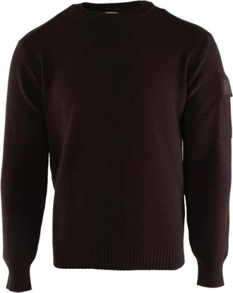 C.P. Company Bruine Wolmix Heren Trui - Heren - Ronde hals truien - Bruin - S - Wol - Truien & Vesten