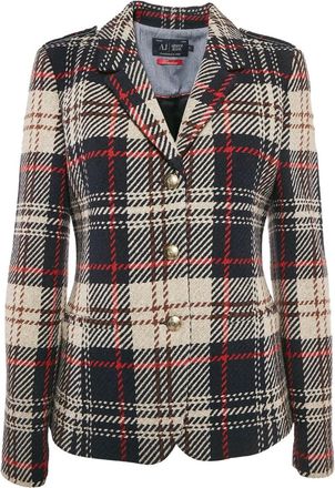 Armani Giacca tartan in tweed - Blu