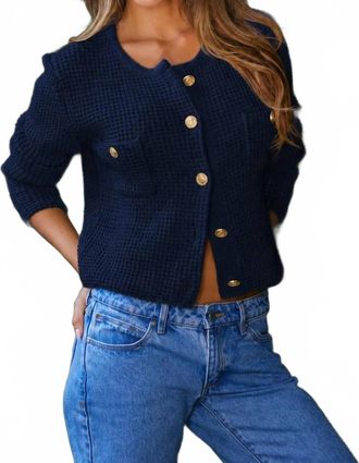 Bishop + Young Dakota Cardigan In Navy