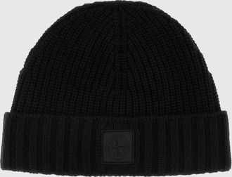 Stone Island Berretto in puro cashmere con risvolto e patch logo