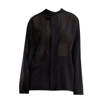 Carven Shirts, female, Black, Size: S Asymmetrical Collar Shirt