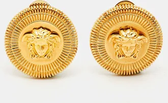 Versace Medusa Biggie Gold Tone Earrings