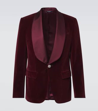 Dolce & Gabbana Cotton-blend velvet tuxedo jacket