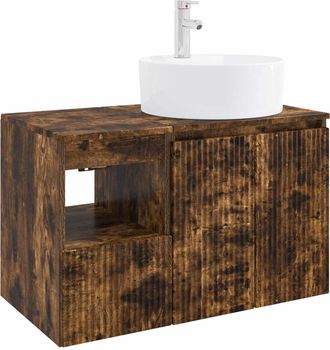 vidaXL Juego De Muebles De Ba&ntilde;o 2 Uds. Roble Ahumado Vidaxl