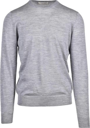 FILIPPO DE LAURENTIIS Merino Wool Crew Neck Sweater with Ribbed Cuffs and Timeless Silhouette