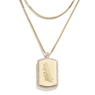 WEAR by Erin Andrews x Baublebar Oakland Athletics Dog Tag Necklace in Gold at Nordstrom