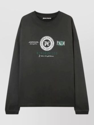 Palm Angels dollar long sleeve graphic crew neck t-shirt