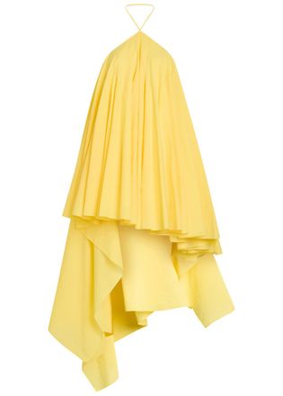Jacquemus La Triangle Courte Asymmetric Cotton-blend Mini Dress - Yellow - 38 (UK10 / S)