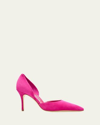 Manolo Blahnik Taylerbinu Suede DOrsay Pumps