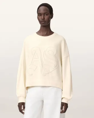 AllSaints Lila Embroidered Oversized Sweatshirt