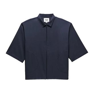 Vans Overhemden, Heren, Blauw, L, Katoen, Parisian Night SS Top Boxy Fit