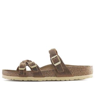 Birkenstock Franca Braided Natural Leather Oiled Narrow Fit Sandals Cognac 1024135