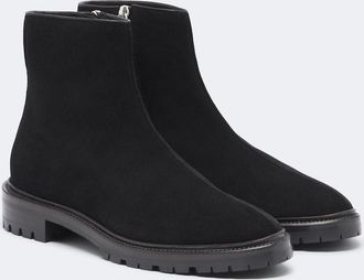 The Row Moto suede ankle boots